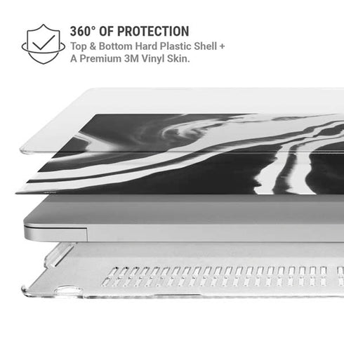 Black Marble Ink MacBook Pro 13in (2020) Case plus Skin
