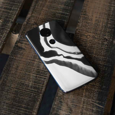 Black Marble Ink Moto E5 Plus Skin
