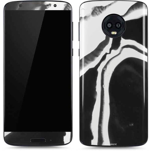 Black Marble Ink Moto G6 Skin