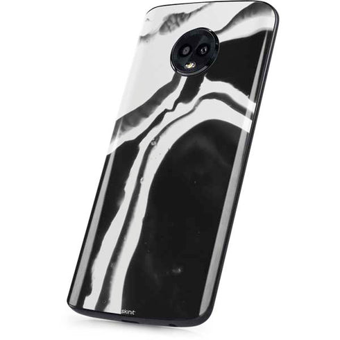 Black Marble Ink Moto G6 Skin