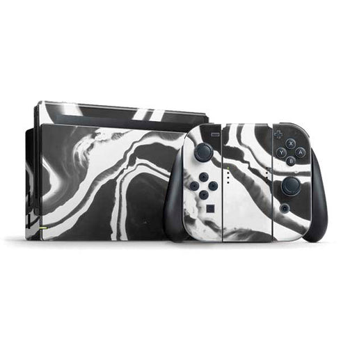 Black Marble Ink Nintendo Switch Bundle Skin