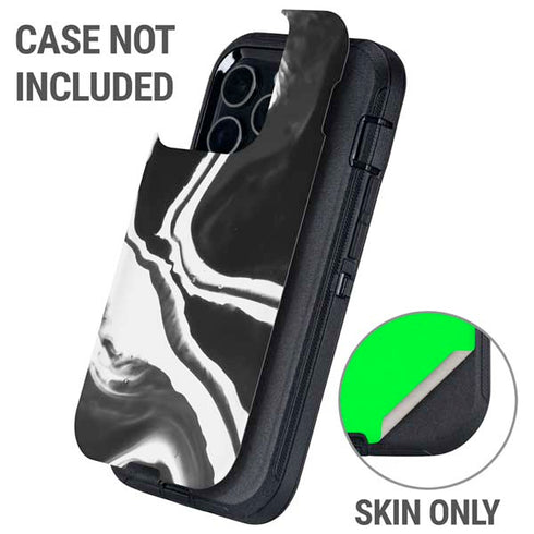 Black Marble Ink Otterbox Defender iPhone Skin
