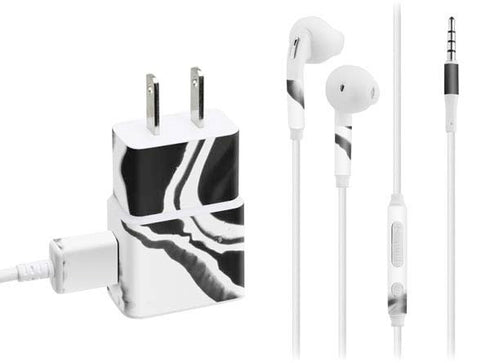 Black Marble Ink Phone Charger Skin