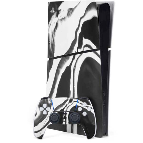 Black Marble Ink PS5 Slim Digital Edition Console Skin