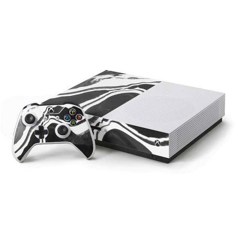 Black Marble Ink Xbox One S Console and Controller Bundle Skin