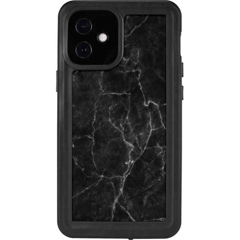 Black Marble iPhone 12 Mini Waterproof Case