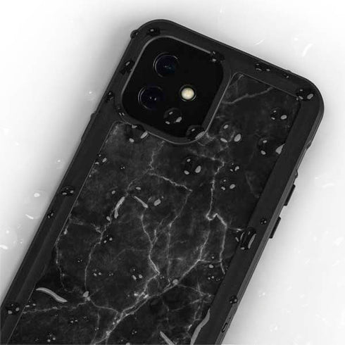 Black Marble iPhone 12 Mini Waterproof Case
