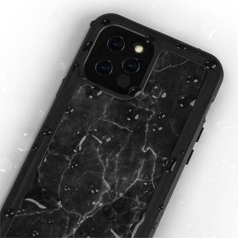 Black Marble iPhone 12 Pro Waterproof Case