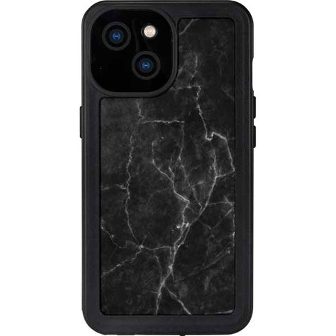 Black Marble iPhone 13 Mini Waterproof Case