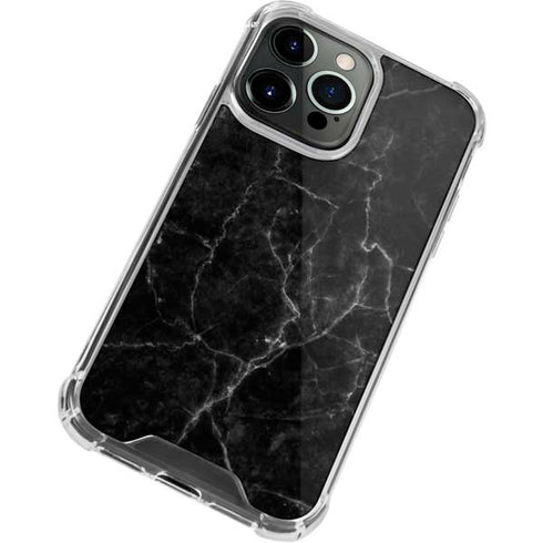 Black Marble iPhone 13 Pro Clear Case