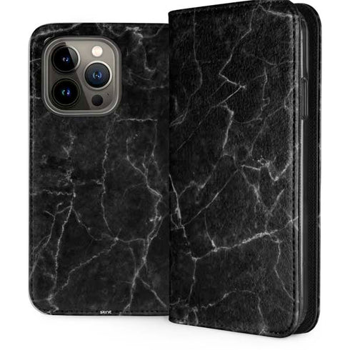 Black Marble iPhone 13 Pro Folio Case