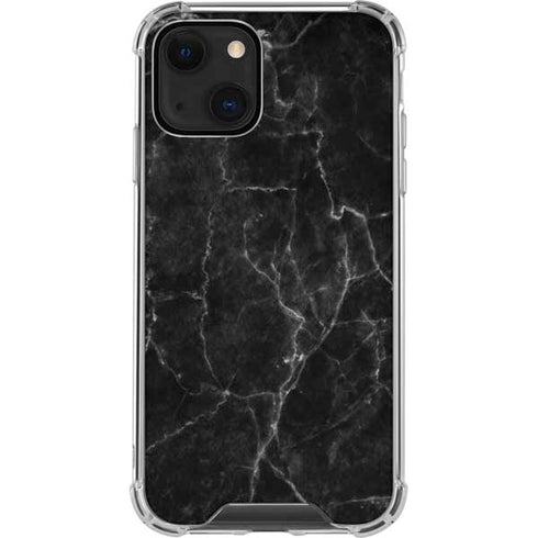 Black Marble iPhone 15 Plus Clear Case