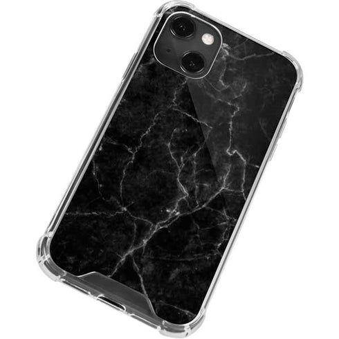 Black Marble iPhone 14 Plus Clear Case