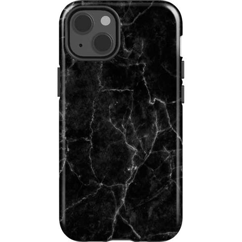 Black Marble iPhone 15 Impact Case