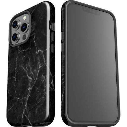 Black Marble iPhone 15 Pro Impact Case