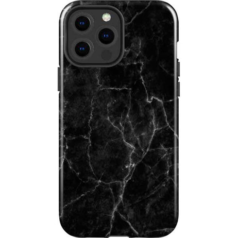 Black Marble iPhone 15 Pro Max Impact Case