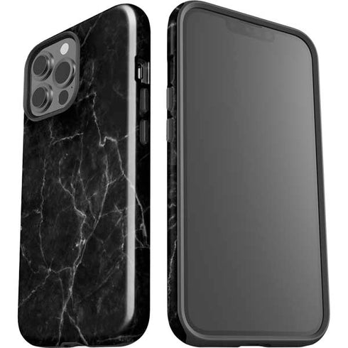 Black Marble iPhone 15 Pro Max Impact Case