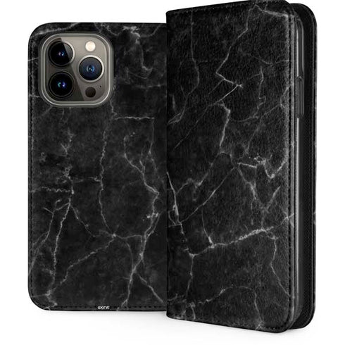Black Marble iPhone 15 Pro Max Folio Case