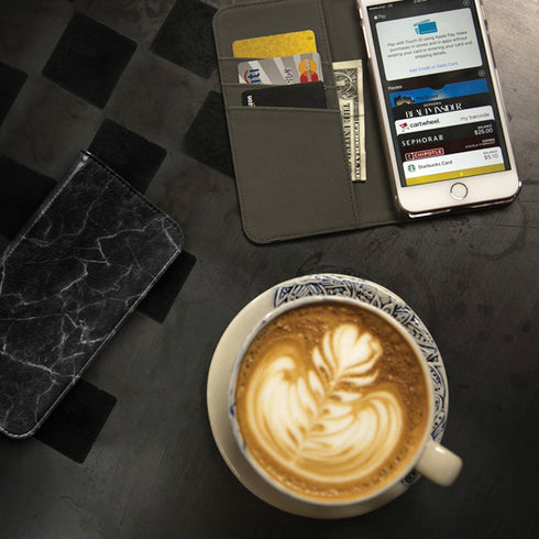 Black Marble iPhone 8 Folio Case