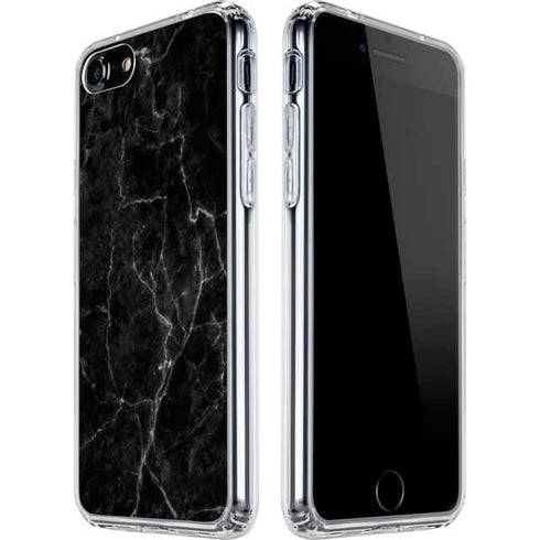 Black Marble iPhone SE (2nd & 3rd Gen) Clear Case