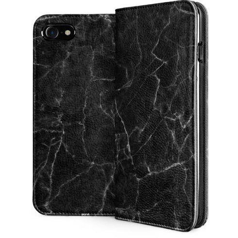 Black Marble iPhone SE (2nd & 3rd Gen) Folio Case