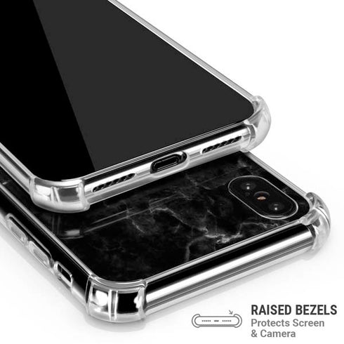 Black Marble iPhone XS Max Clear Case