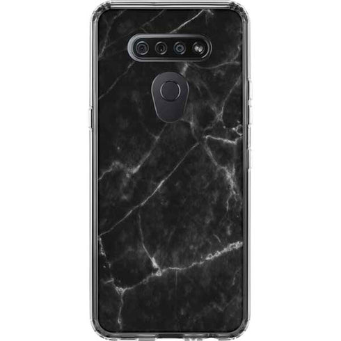 Black Marble LG K51/Q51 Clear Case