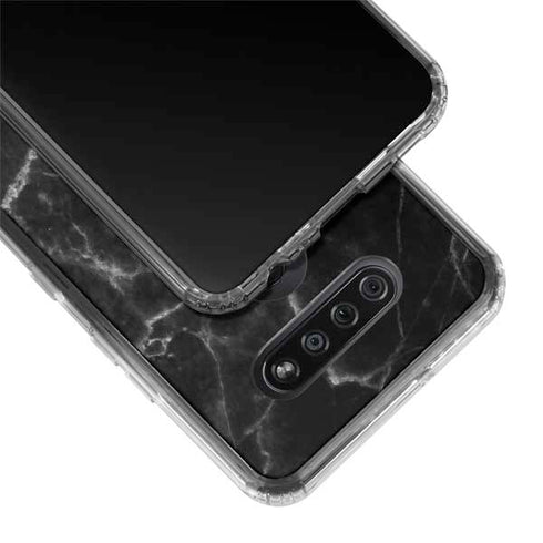 Black Marble LG K51/Q51 Clear Case