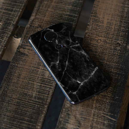 Black Marble Moto E5 Plus Skin