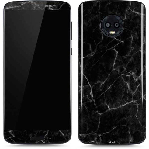 Black Marble Moto G6 Skin