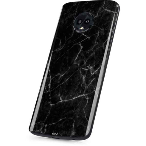 Black Marble Moto G6 Skin