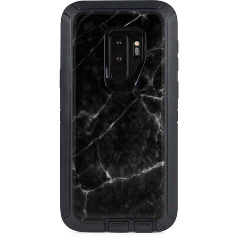 Black Marble Otterbox Defender Galaxy Skin