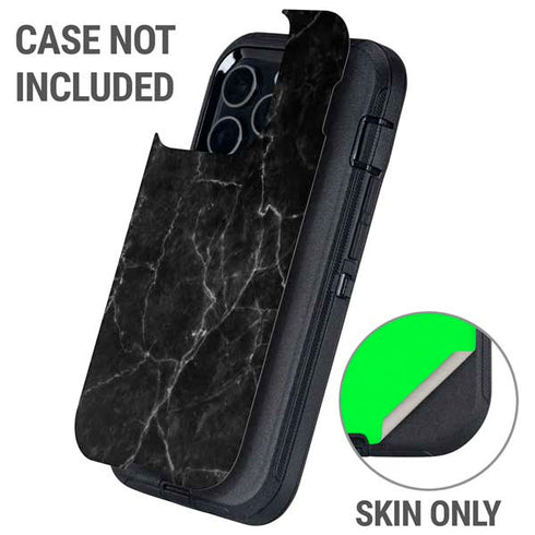 Black Marble Otterbox Defender iPhone Skin