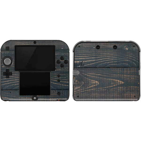 Black Painted Wood Nintendo 2DS Skin