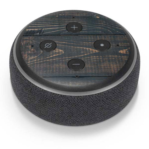 Black Painted Wood Amazon Echo Dot Skin