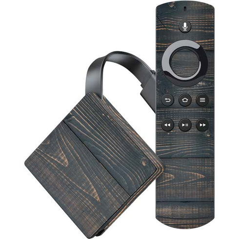 Black Painted Wood Amazon Fire TV Skin