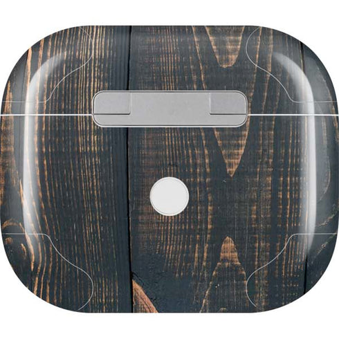 Black Painted Wood Apple AirPods (3rd Gen 2021) Skin