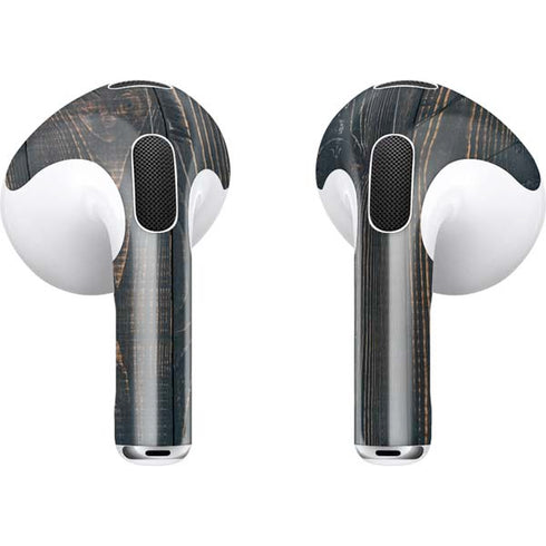Black Painted Wood Apple AirPods (3rd Gen 2021) Skin