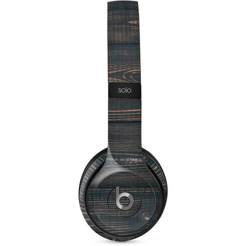 Black Painted Wood Beats Solo 2 Wired Skin