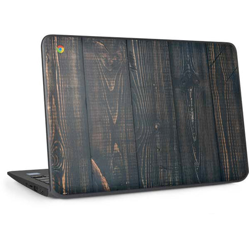 Black Painted Wood HP Chromebook Skin