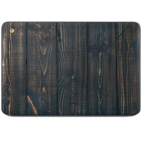 Black Painted Wood HP Chromebook Skin