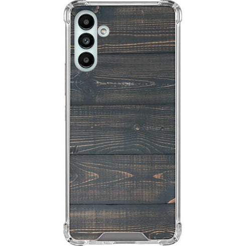 Black Painted Wood Galaxy A13 5G Clear Case