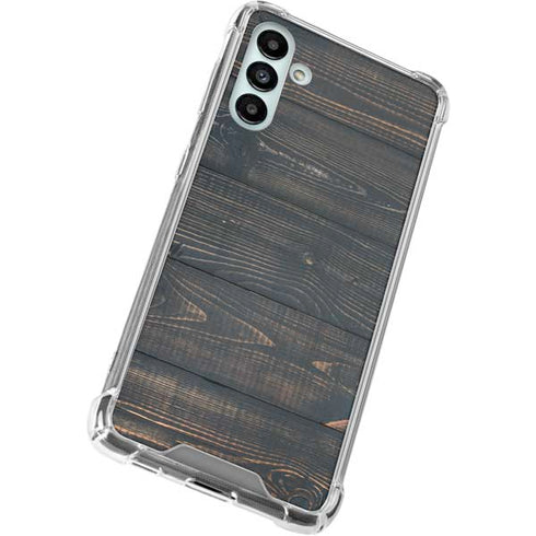 Black Painted Wood Galaxy A13 5G Clear Case