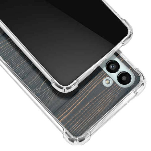 Black Painted Wood Galaxy A13 5G Clear Case
