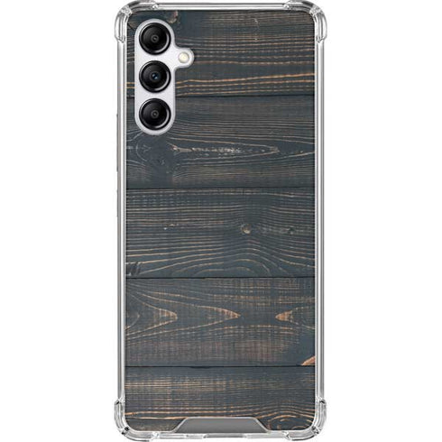 Black Painted Wood Galaxy A14 5G Clear Case