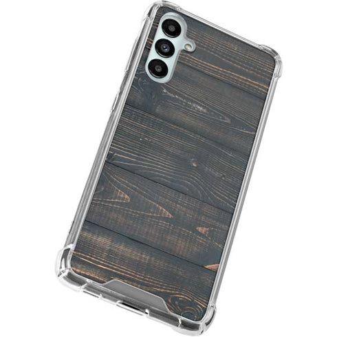 Black Painted Wood Galaxy A14 5G Clear Case