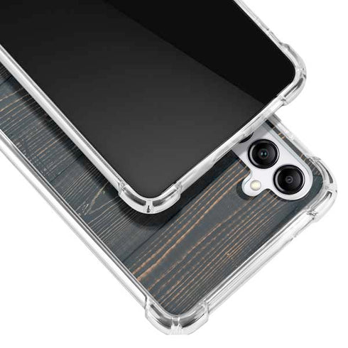 Black Painted Wood Galaxy A14 5G Clear Case