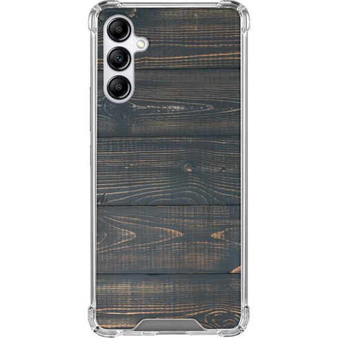 Black Painted Wood Galaxy A15 5G Clear Case
