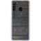 Black Painted Wood Galaxy A21 Clear Case