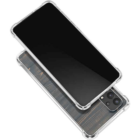 Black Painted Wood Galaxy A32 5G Clear Case